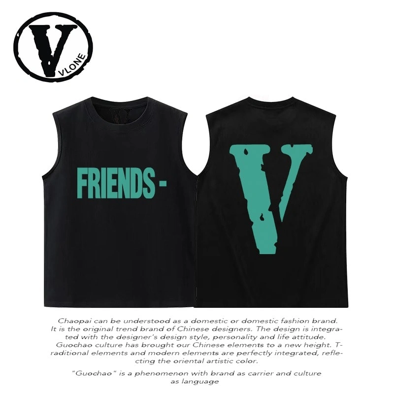 Vlone Orval Solid V Sleeveless Vest Unisex American Trend Cotton Style 13