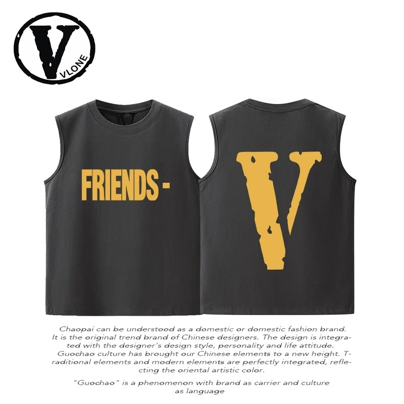 Vlone Orval Solid V Sleeveless Vest Unisex American Trend Cotton Style 5