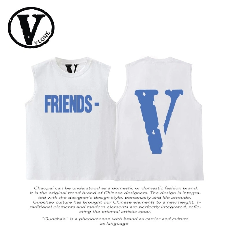 Vlone Orval Solid V Sleeveless Vest Unisex American Trend Cotton Style 6