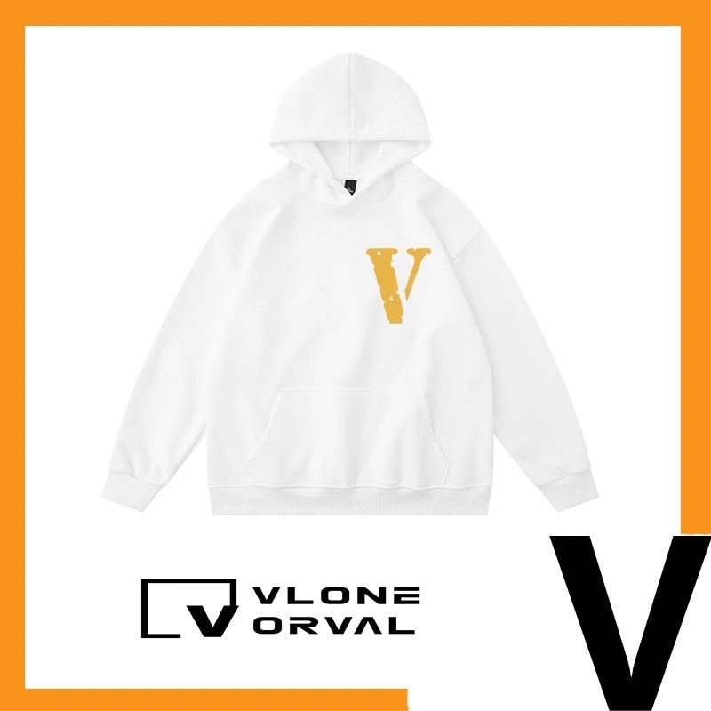Vlone Orval Solid V Small Letter Hoodie Unisex American Trend Style 12