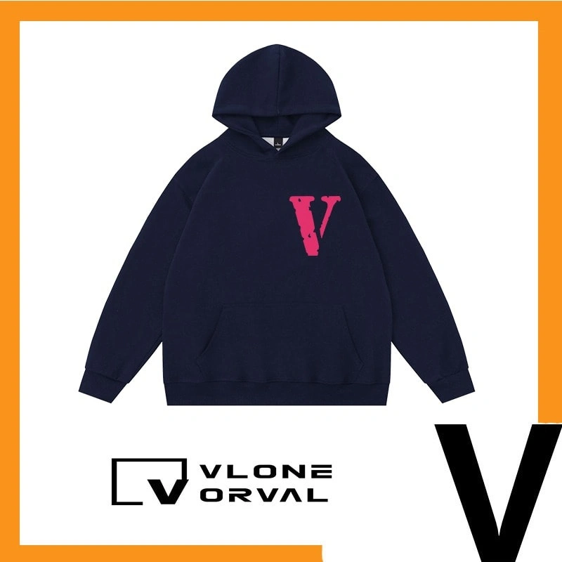 Vlone Orval Solid V Small Letter Hoodie Unisex American Trend Style 2