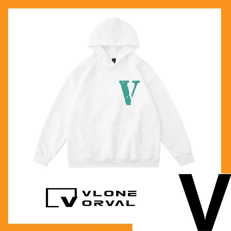 Vlone Orval Solid V Small Letter Hoodie Unisex American Trend Style 7