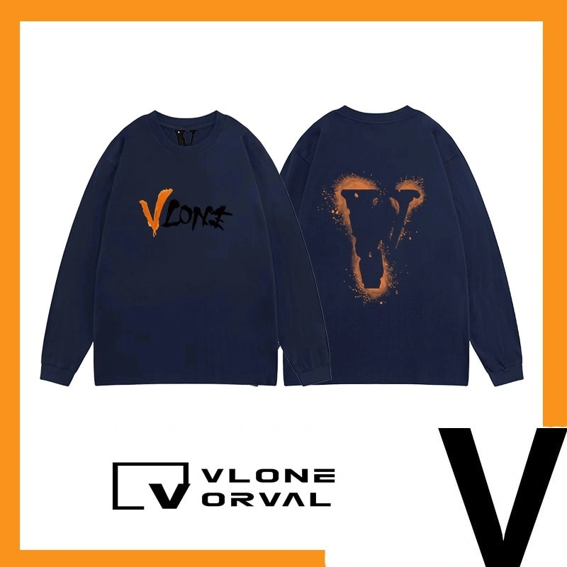 Vlone Orval Spray V Long Tee Unisex Cotton Long Sleeve Trendy Streetwear Style 1