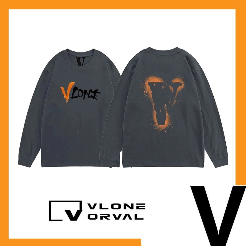 Vlone Orval Spray V Long Tee Unisex Cotton Long Sleeve Trendy Streetwear Style 3