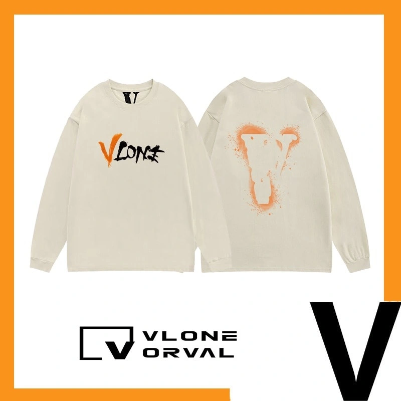 Vlone Orval Spray V Long Tee Unisex Cotton Long Sleeve Trendy Streetwear Style 4