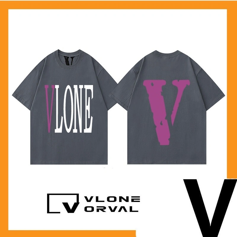 Vlone Orval Trendy Print Heavy Cotton Short Sleeve T-Shirt Unisex Loose Casual Couple Style 3