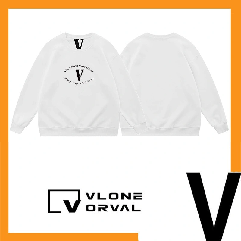 Vlone Orval V Eye Letter Crewneck Sweatshirt Unisex American Trend Pullover Autumn Winter