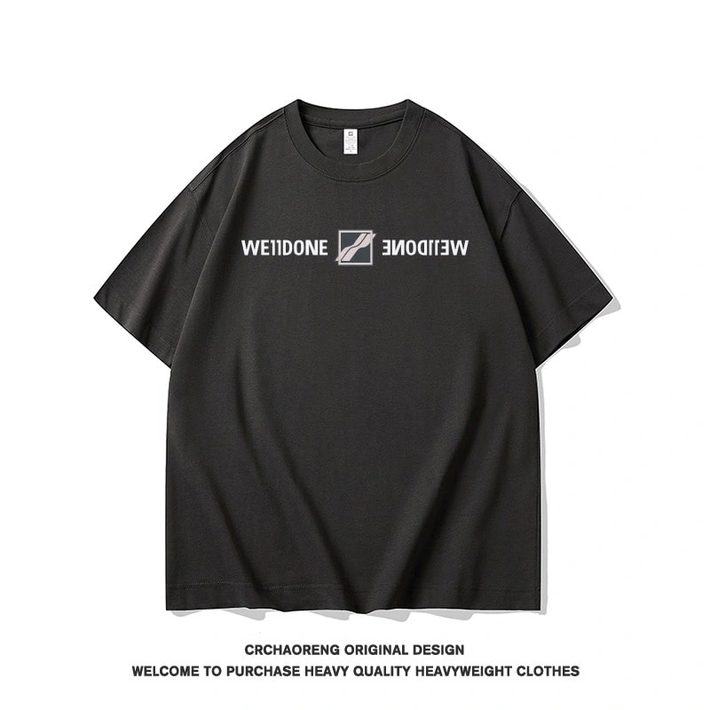 We11done Konne Bai Lu Same Style Letter Pure Cotton Casual Top Short Sleeve Men Loose Half Sleeve T-Shirt Style 2