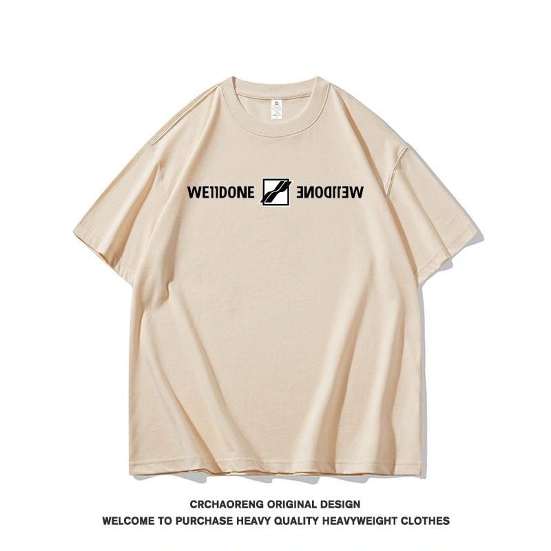 We11done Konne Bai Lu Same Style Letter Pure Cotton Casual Top Short Sleeve Men Loose Half Sleeve T-Shirt Style 3