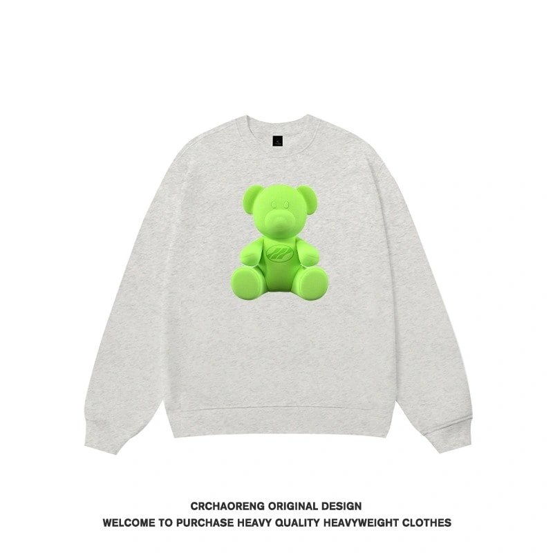 We11done Konne Bear Print Crew Neck Sweatshirt Men Lazy Chic Trendy Long Sleeve Shirt Style 4