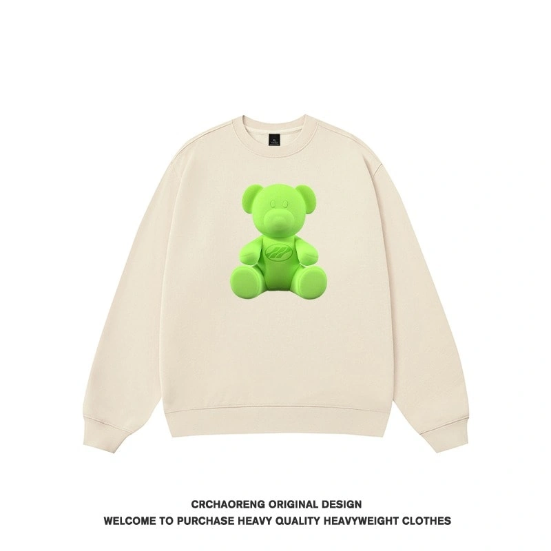 We11done Konne Bear Print Crew Neck Sweatshirt Men Lazy Chic Trendy Long Sleeve Shirt Style 5