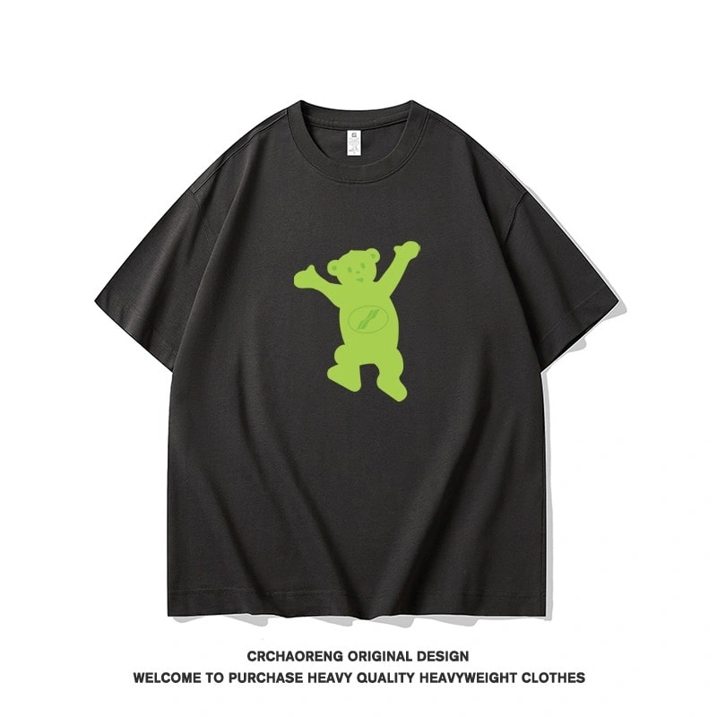 We11done Konne Bear Print Korean Loose Short Sleeve Men Niche Trend Brand Crew Neck T-Shirt Couple Style 1
