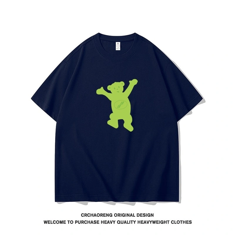 We11done Konne Bear Print Korean Loose Short Sleeve Men Niche Trend Brand Crew Neck T-Shirt Couple Style 2