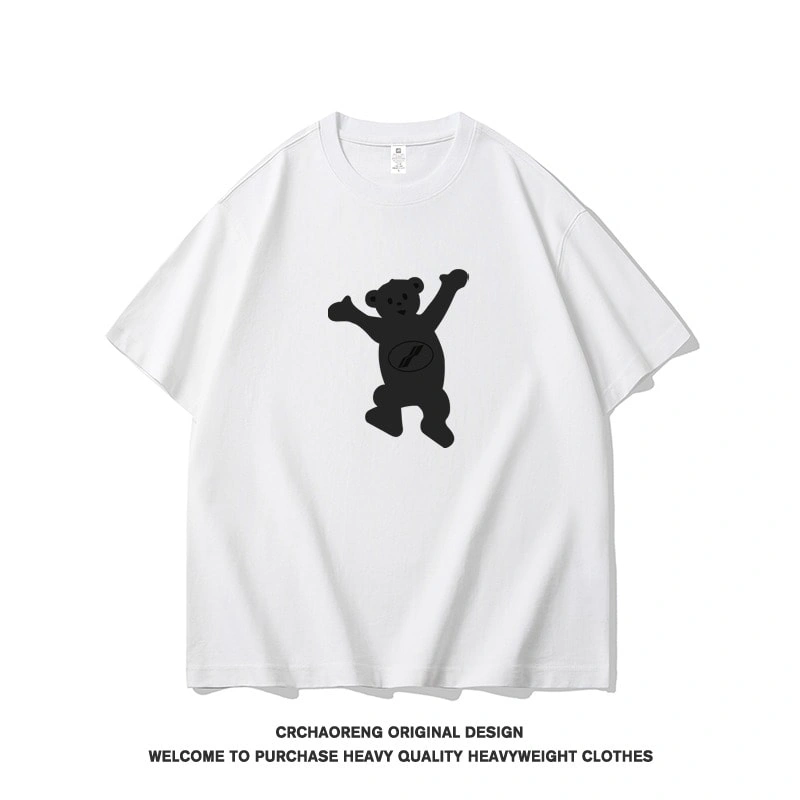 We11done Konne Bear Print Korean Loose Short Sleeve Men Niche Trend Brand Crew Neck T-Shirt Couple Style 3
