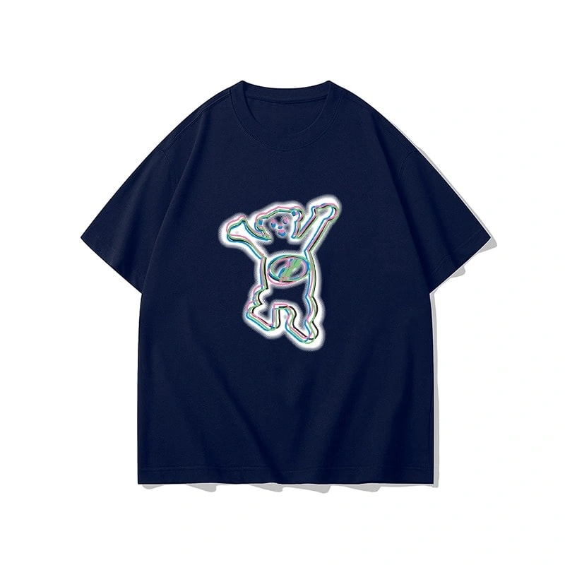 We11done Konne Bear Print Short Sleeve T-Shirt Men Loose Pure Cotton Trend Half Sleeve Top Style 3