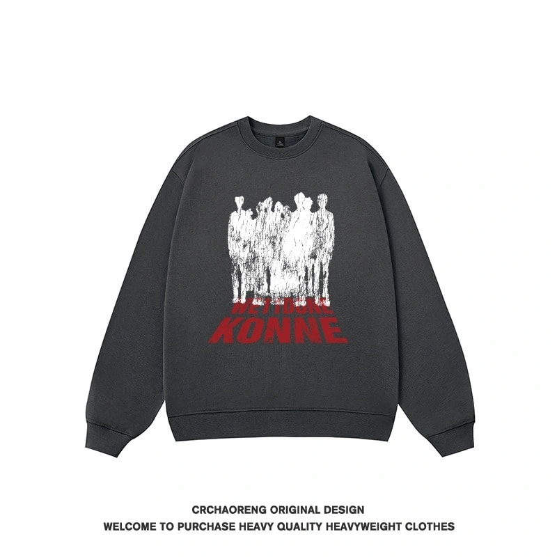 We11done Konne Black Crew Neck Sweatshirt Male New Pure Cottonweight Casual Top Style 2