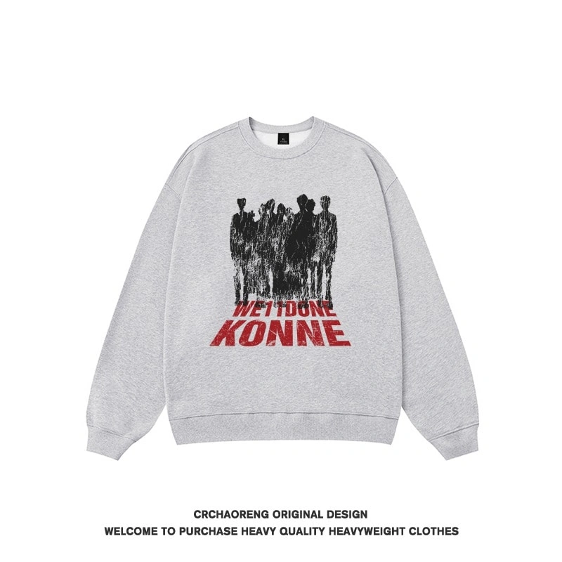 We11done Konne Black Crew Neck Sweatshirt Male New Pure Cottonweight Casual Top Style 3