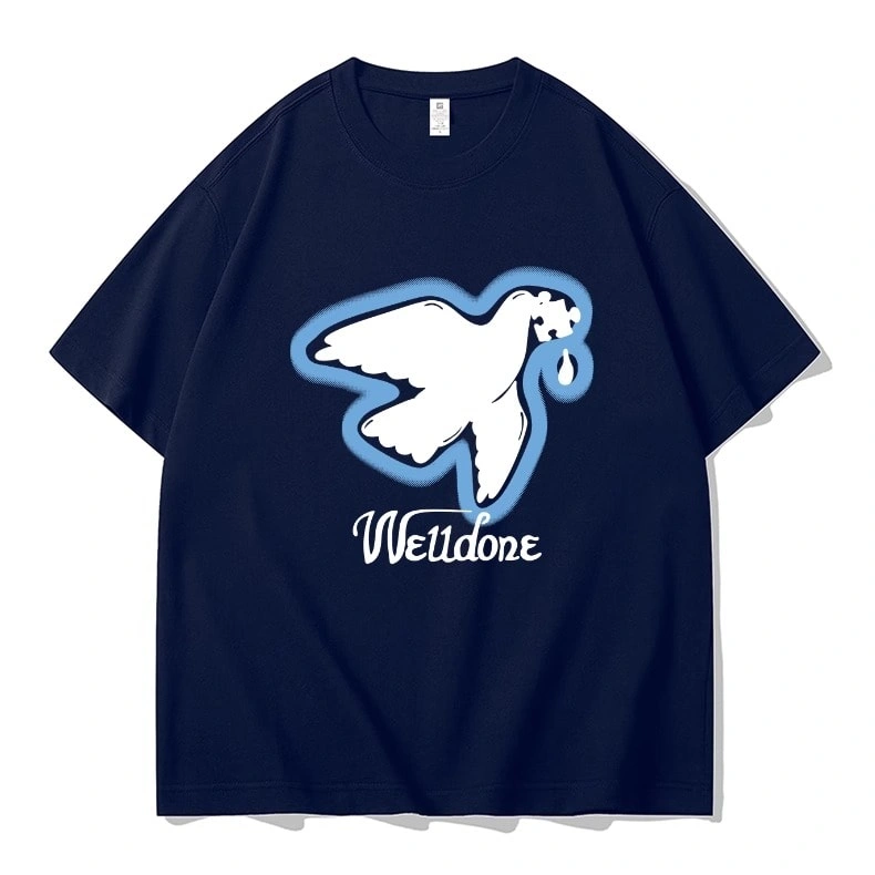 We11done Konne Casual Loose Fashion Versatile Half Sleeve Pure Cotton Trend Short Sleeve T-Shirt Men Style 4