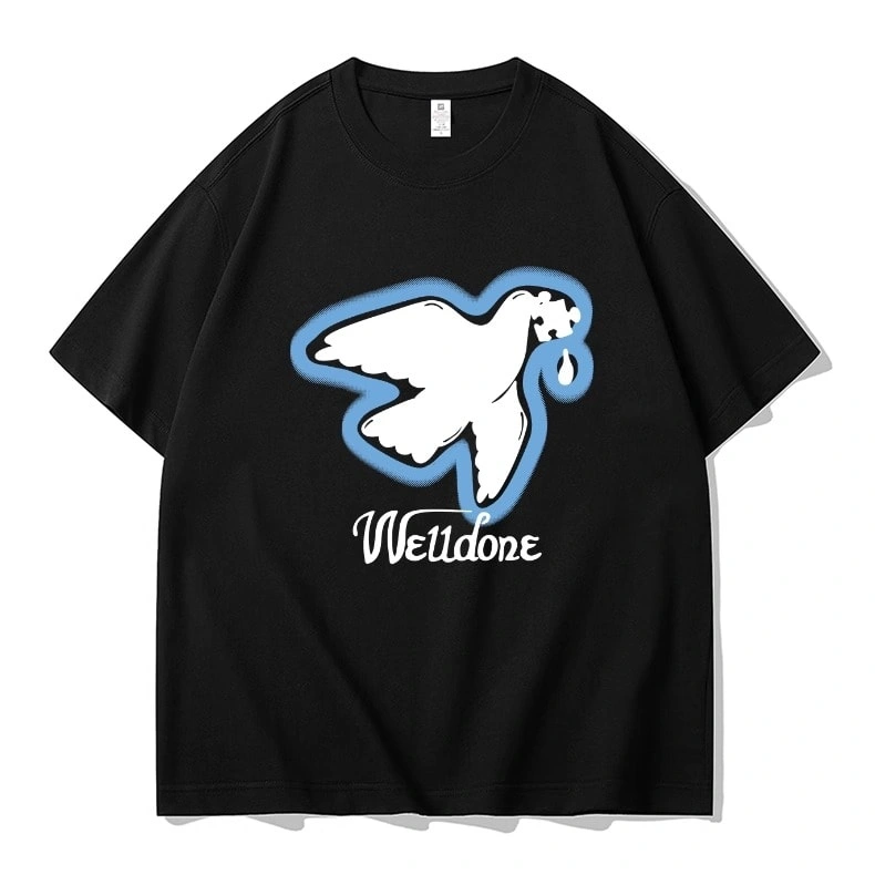 We11done Konne Casual Loose Fashion Versatile Half Sleeve Pure Cotton Trend Short Sleeve T-Shirt Men