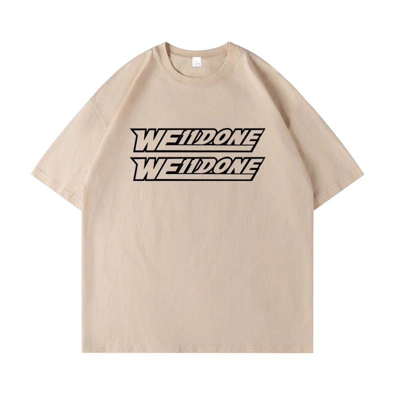 We11done Konne Casual Loose Pure Cotton Crew Neck Half Sleeve Top Letter Print Short Sleeve T-Shirt Men Style 3
