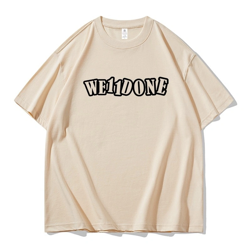 We11done Konne Casual Loose Pure Cotton Short Sleeve T-Shirt Men Niche Trend Brand Half Sleeve Top Style 4