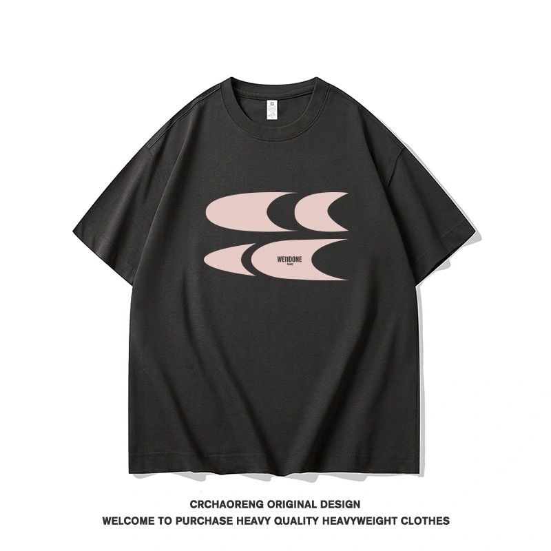 We11done Konne Casual Loose Retro Short Sleeve T-Shirt Men Fashion Versatile Half Sleeve Top Style 1