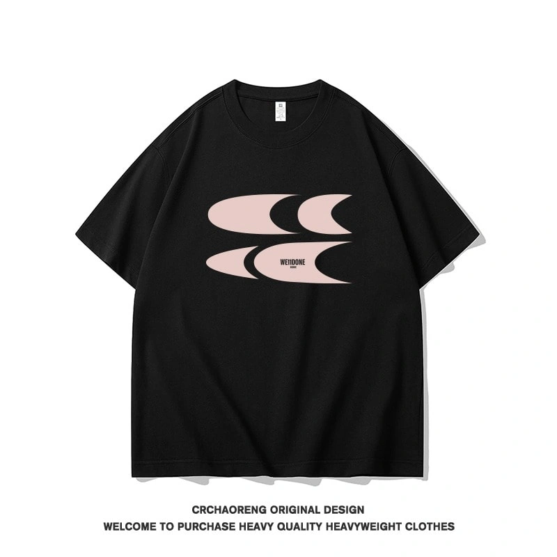 We11done Konne Casual Loose Retro Short Sleeve T-Shirt Men Fashion Versatile Half Sleeve Top