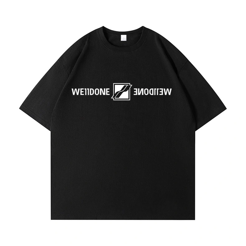 We11done Konne Casual Loose Short Sleeve T-Shirt Men New Simple Versatile Half Sleeve Top