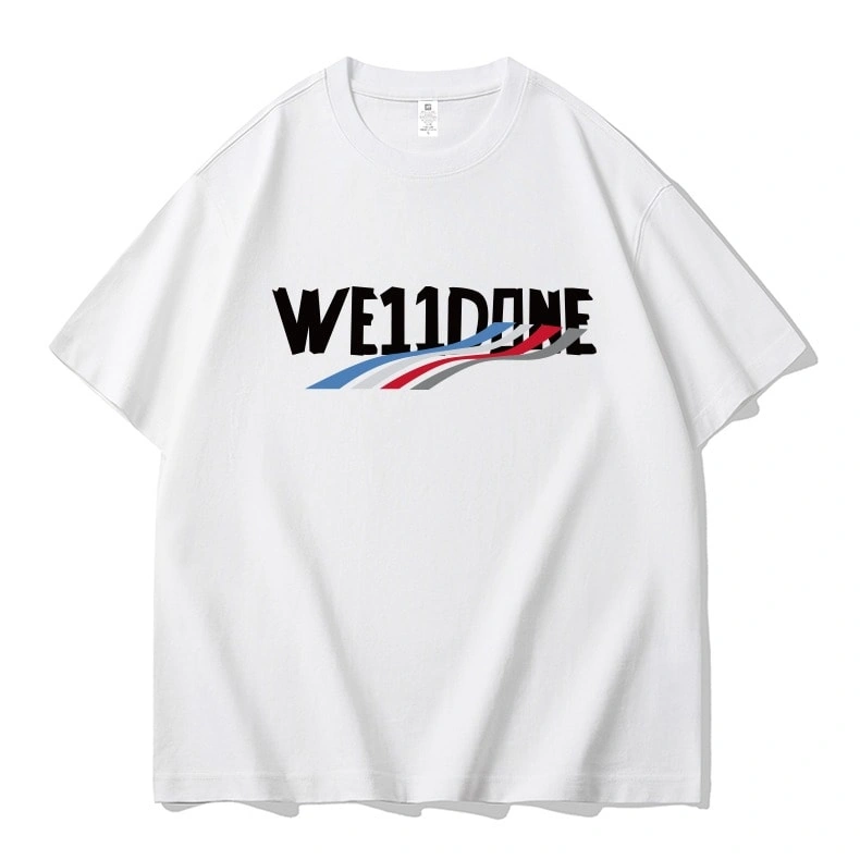 We11done Konne Casual Loose Short Sleeve T-Shirt Men Pure Cotton Trend Fashion Half Sleeve Top Style 3