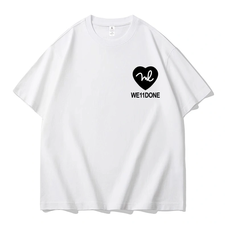 We11done Konne Casual Loose Short Sleeve T-Shirt Men Simple Versatile Crew Neck Half Sleeve Top Style 1