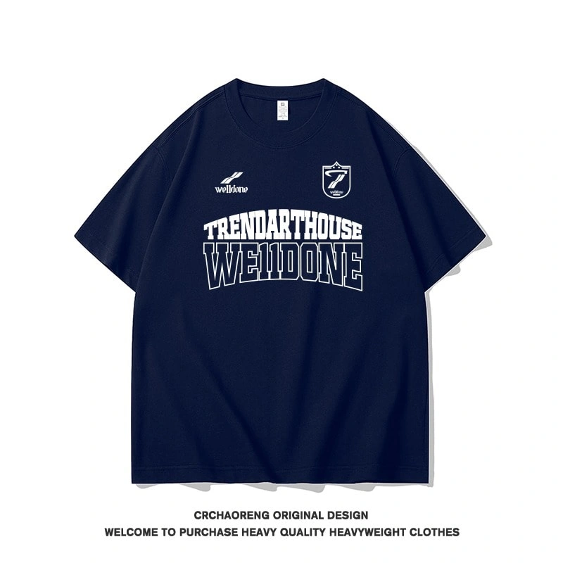 We11done Konne Casual Loose Simple Versatile Short Sleeve Letter Print New Crew Neck T-Shirt Men Style 2