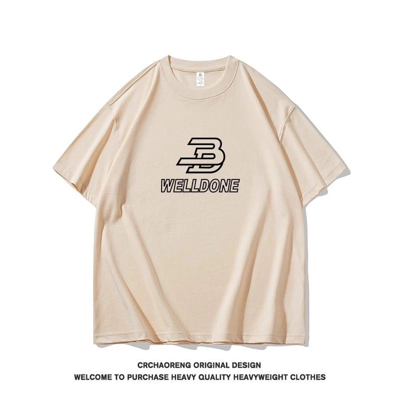 We11done Konne Casual Loose Street Short Sleeve Men Crew Neck Pure Cotton T-Shirt Top Style 4