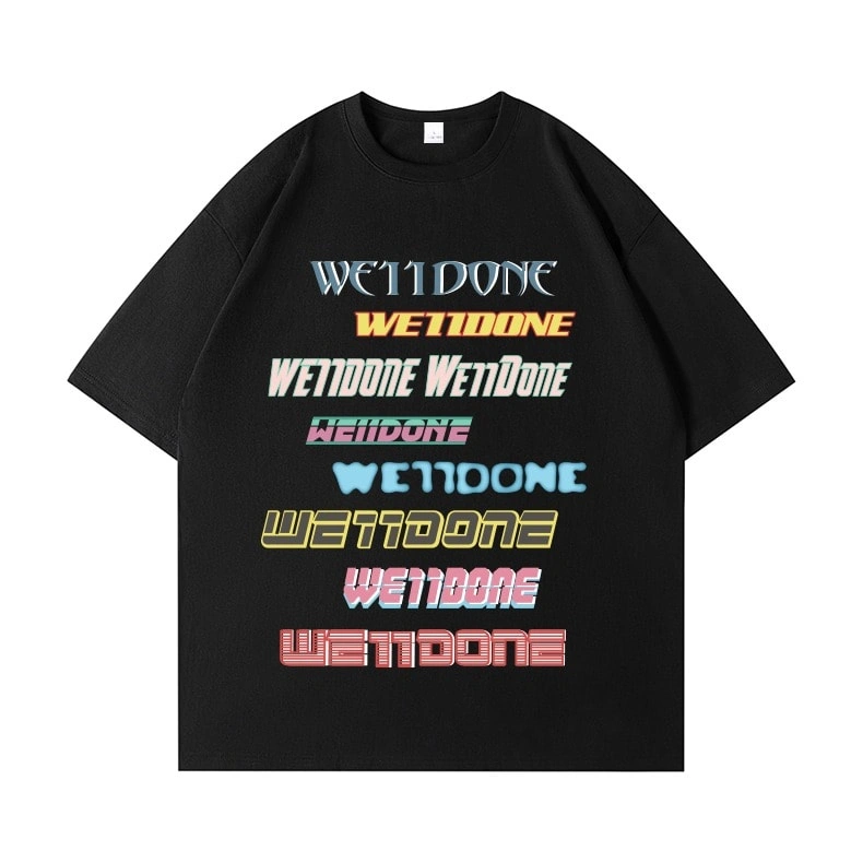 We11done Konne Crew Neck Pure Cotton Half Sleeve Top New Casual Loose Short Sleeve T-Shirt Men Style 1