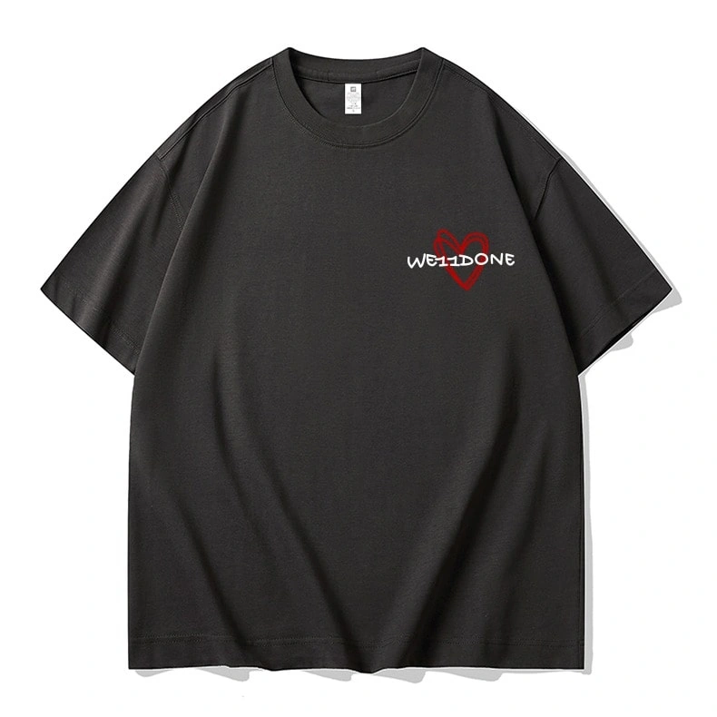 We11done Konne Crew Neck Pure Cotton Short Sleeve T-Shirt Men Casual Loose Simple Half Sleeve Top Style 2