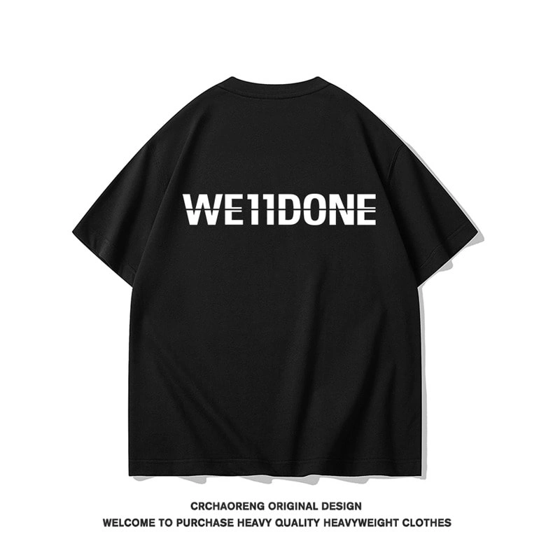 We11done Konne Crew Neck Pure Cotton Short Sleeve T-Shirt Men High Street Loose Half Sleeve Top