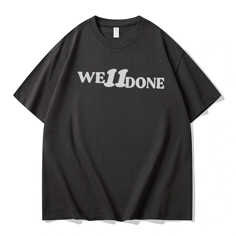 We11done Konne Crew Neck Pure Cotton Short Sleeve T-Shirt Men Korean Casual Versatile Loose Top Style 2