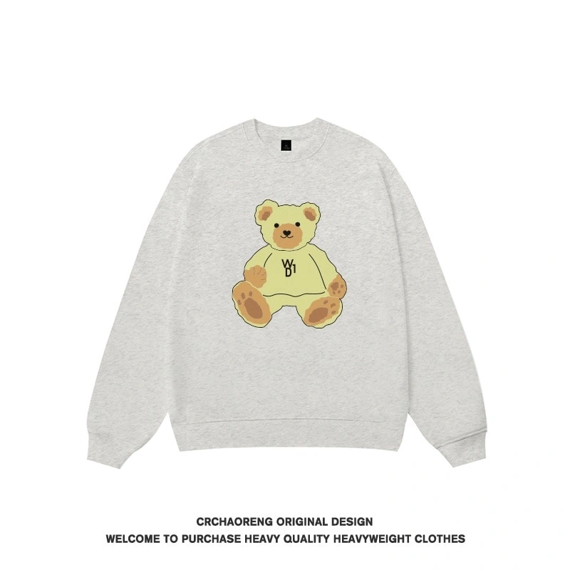 We11done Konne Crew Neck Sweatshirt Men 2024 Bear Trend Brand Fleece Shirt Style 1