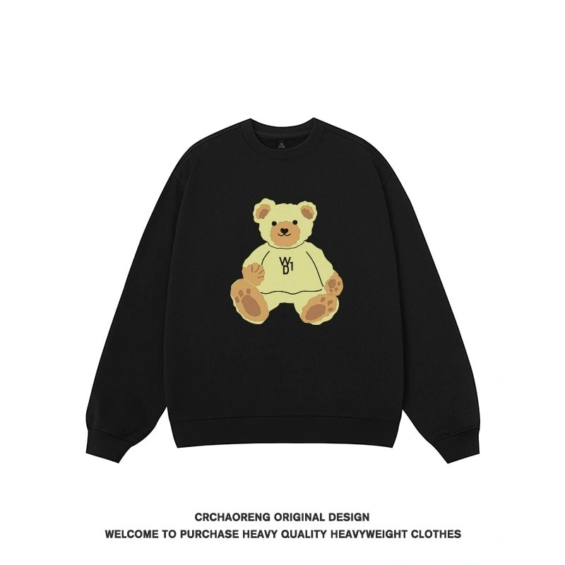 We11done Konne Crew Neck Sweatshirt Men 2024 Bear Trend Brand Fleece Shirt Style 4