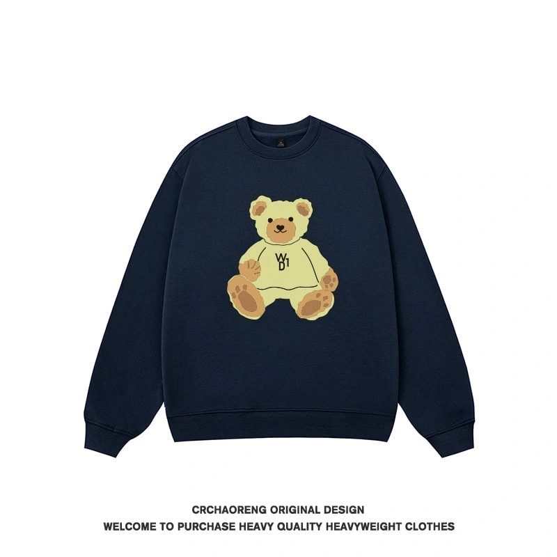 We11done Konne Crew Neck Sweatshirt Men 2024 Bear Trend Brand Fleece Shirt Style 5