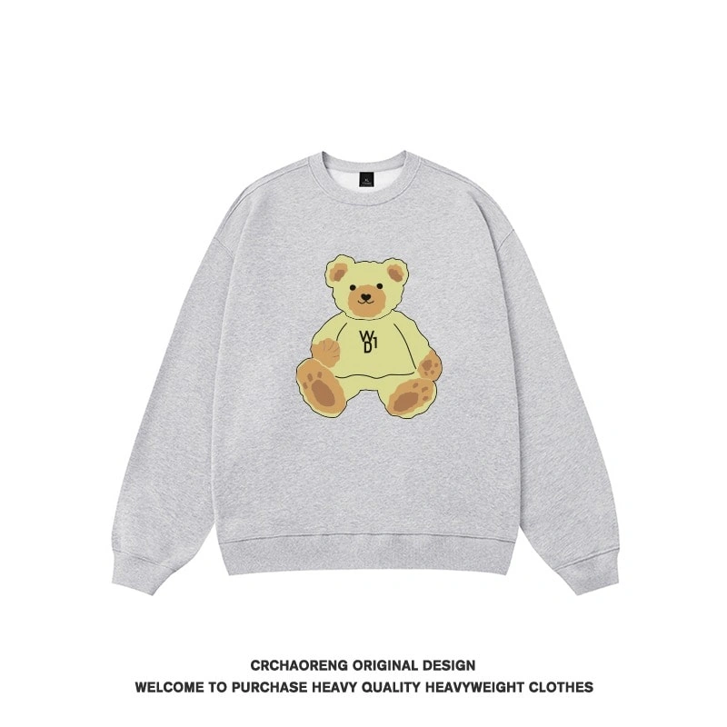 We11done Konne Crew Neck Sweatshirt Men 2024 Bear Trend Brand Fleece Shirt