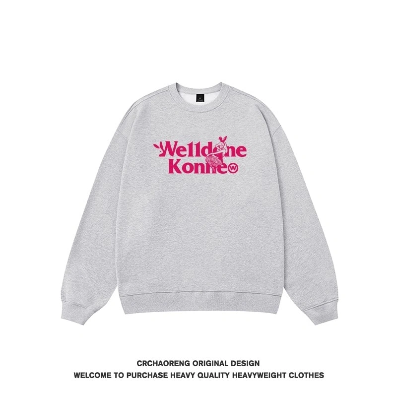 We11done Konne Crew Neck Sweatshirt Men 2024 New Pure Cottonweight Fleece Loose Shirt Trend Style 4