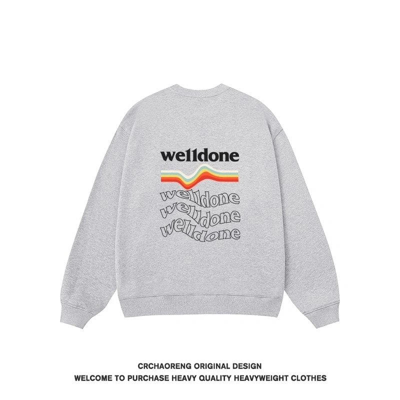 We11done Konne Crew Neck Sweatshirt Men New Versatile Niche Pure Cottonweight Long Sleeve Top Style 4