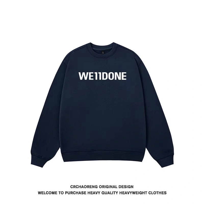We11done Konne Crew Neck Sweatshirt Men Retro Trend Brand Fleece No Hood Pullover High Street Long Sleeve Shirt Style 1