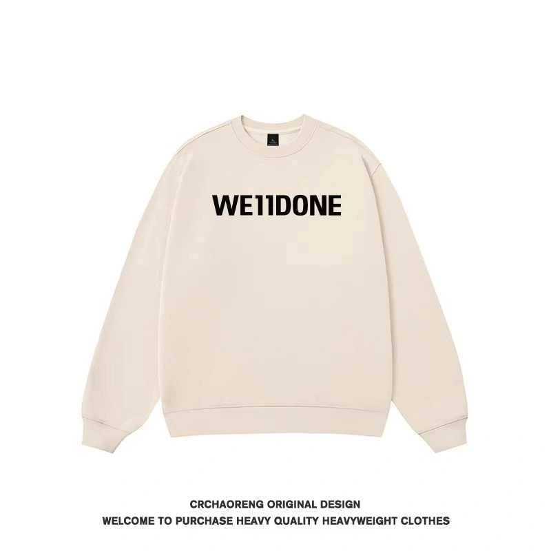 We11done Konne Crew Neck Sweatshirt Men Retro Trend Brand Fleece No Hood Pullover High Street Long Sleeve Shirt Style 6