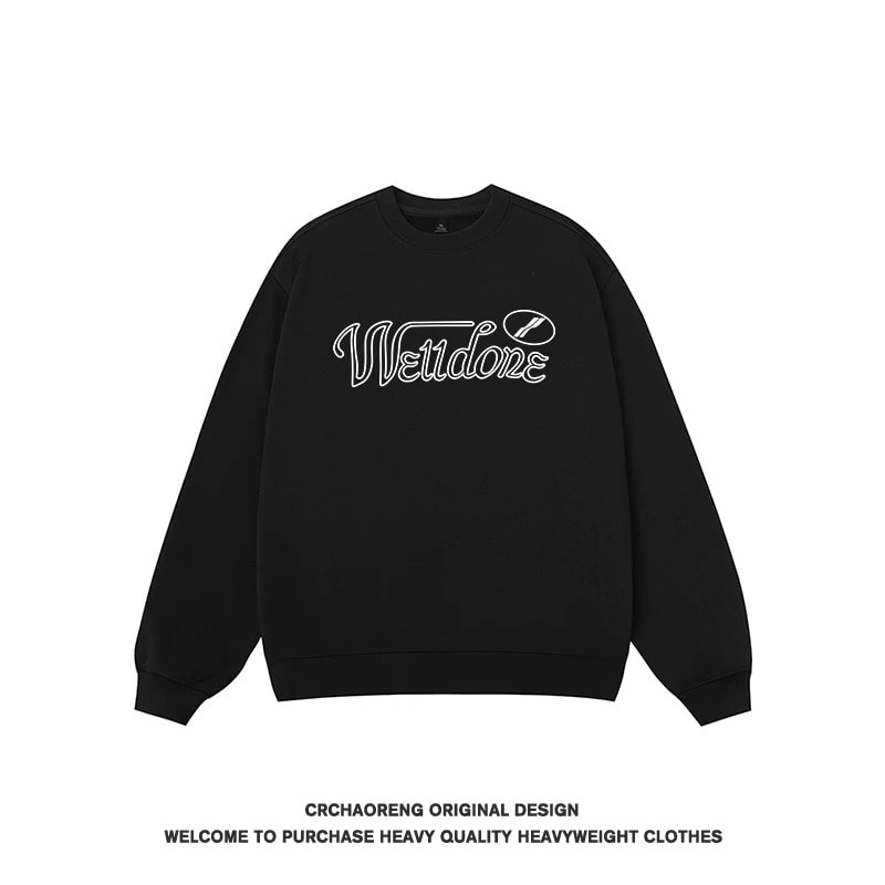 We11done Konne Crew Neck Sweatshirt Men Retro Trend High end Loose Casual Versatile Top