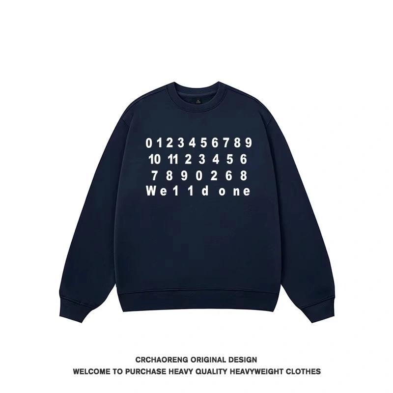 We11done Konne Crew Neck Sweatshirt Men Trend High end New Loose Casual Long Sleeve Top Style 1