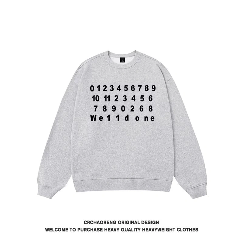 We11done Konne Crew Neck Sweatshirt Men Trend High end New Loose Casual Long Sleeve Top Style 3