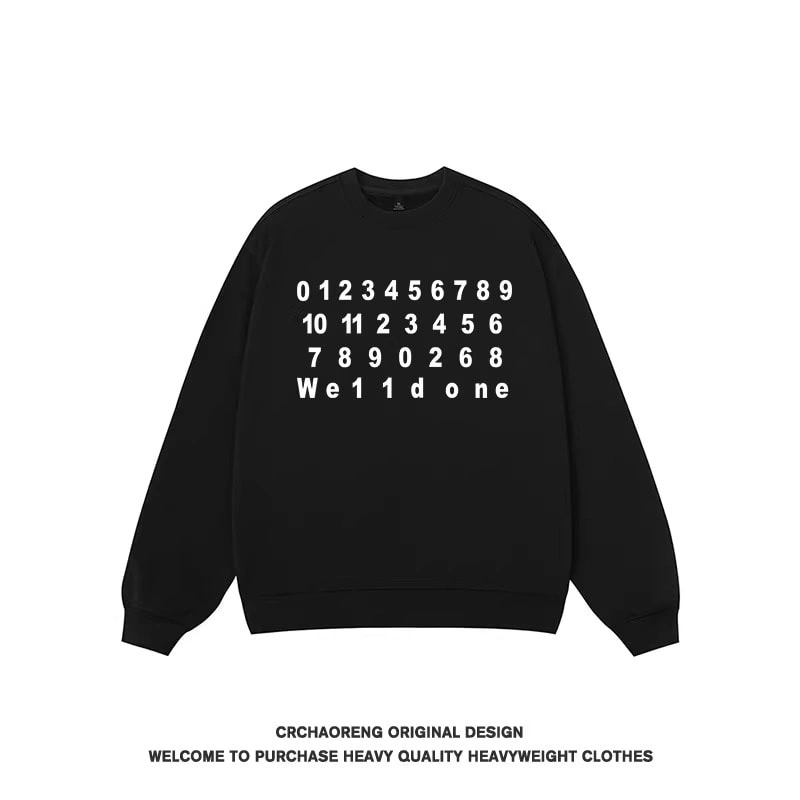 We11done Konne Crew Neck Sweatshirt Men Trend High end New Loose Casual Long Sleeve Top