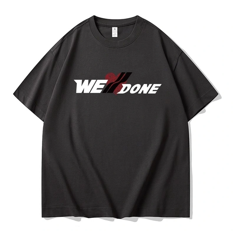 We11done Konne Fashion Trendy Short Sleeve T-Shirt Men Casual Loose Half Sleeve Top Couple Version INS Style 1