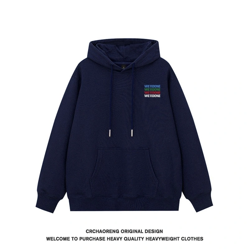 We11done Konne Fleece Casual Loose Oversize Jacket Stiff Hoodie Men Style 1